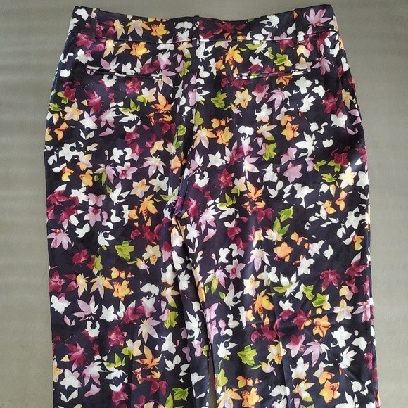 Equipment Florence Silk Trouser Pant High Rise Floral Leaf Straight Leg XL - Picture 5 of 15
